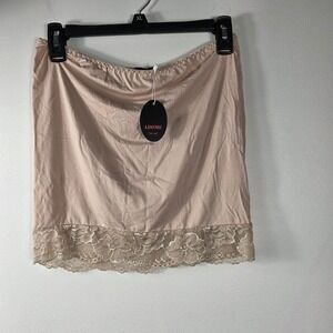 ADOME Women's Lace Trim Slip Skirt Extender Beige XL‎ Full Slip Skirt